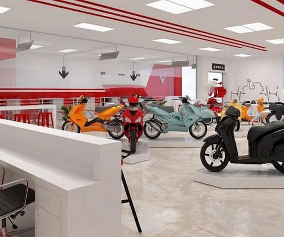 Tư vấn thiết kế showroom xe máy với không gian rộng rãi