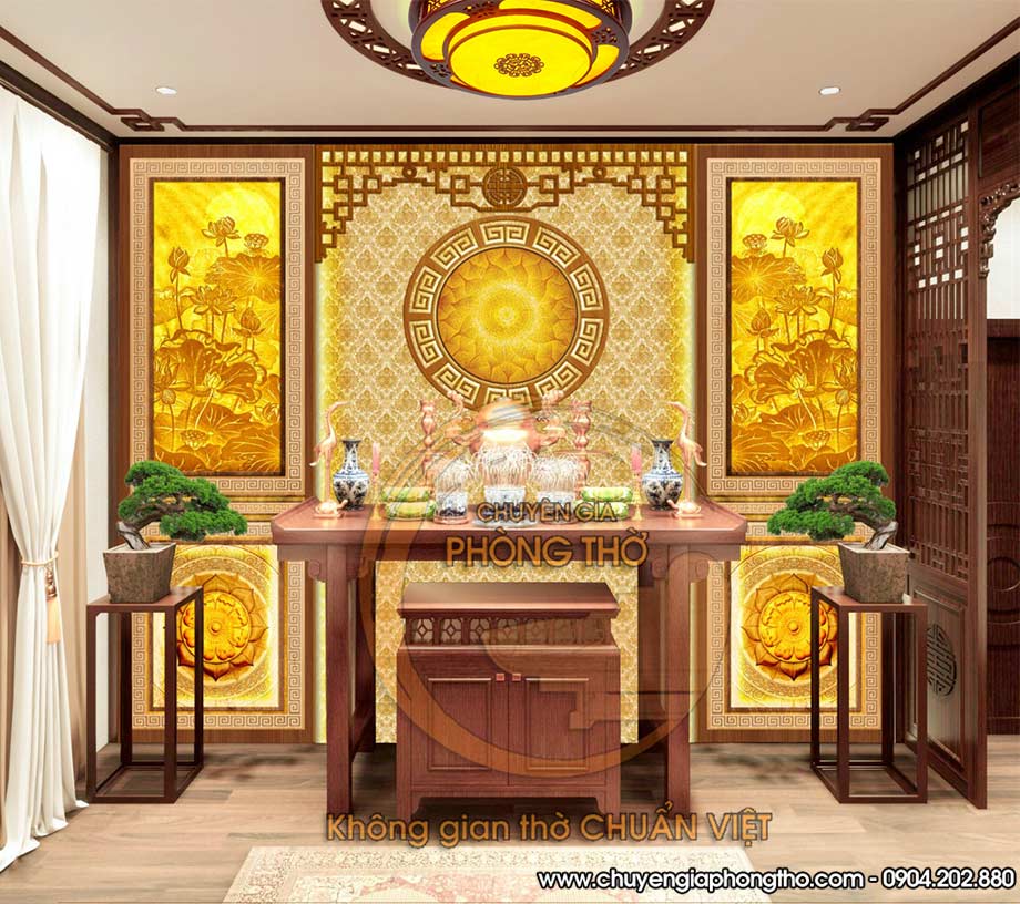 Đèn mâm ốp trần phòng thờ DG01