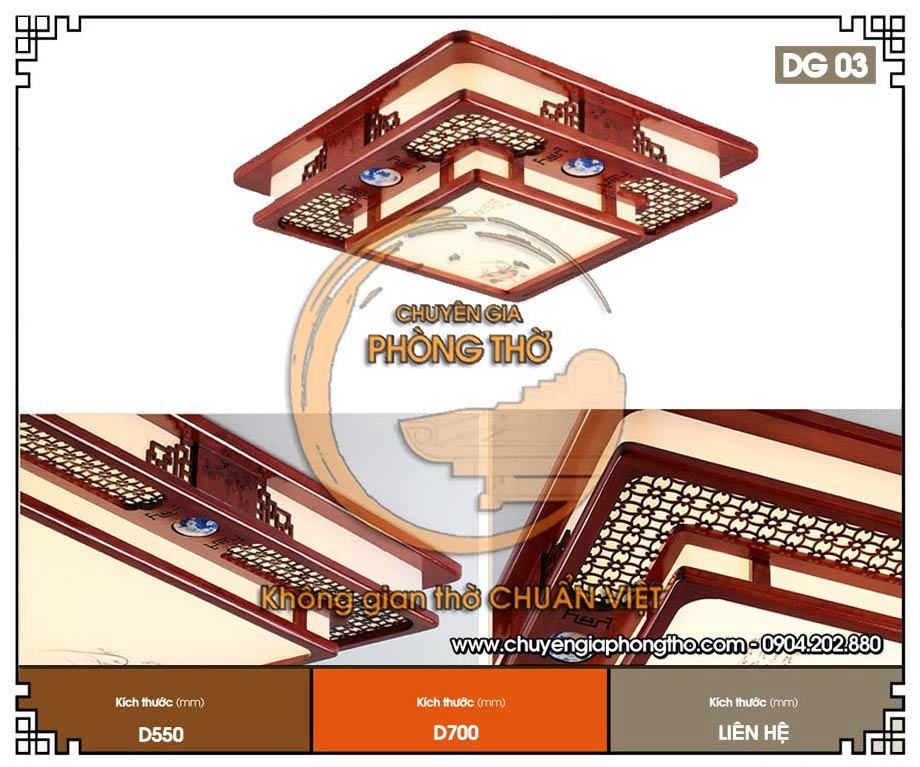 Đèn ốp trần phòng thờ DG03 hợp phong thủy