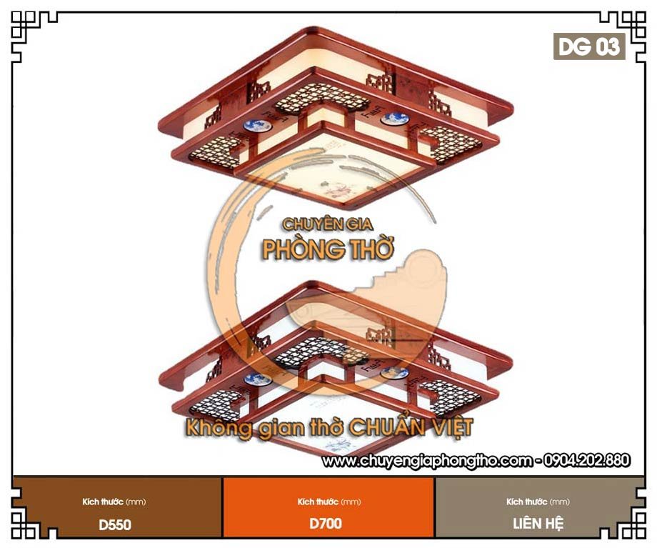Đèn ốp trần phòng thờ DG03 hợp phong thủy