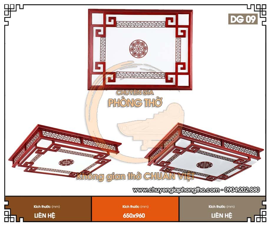 Đèn ốp trần phòng thờ hình chữ nhật DG09