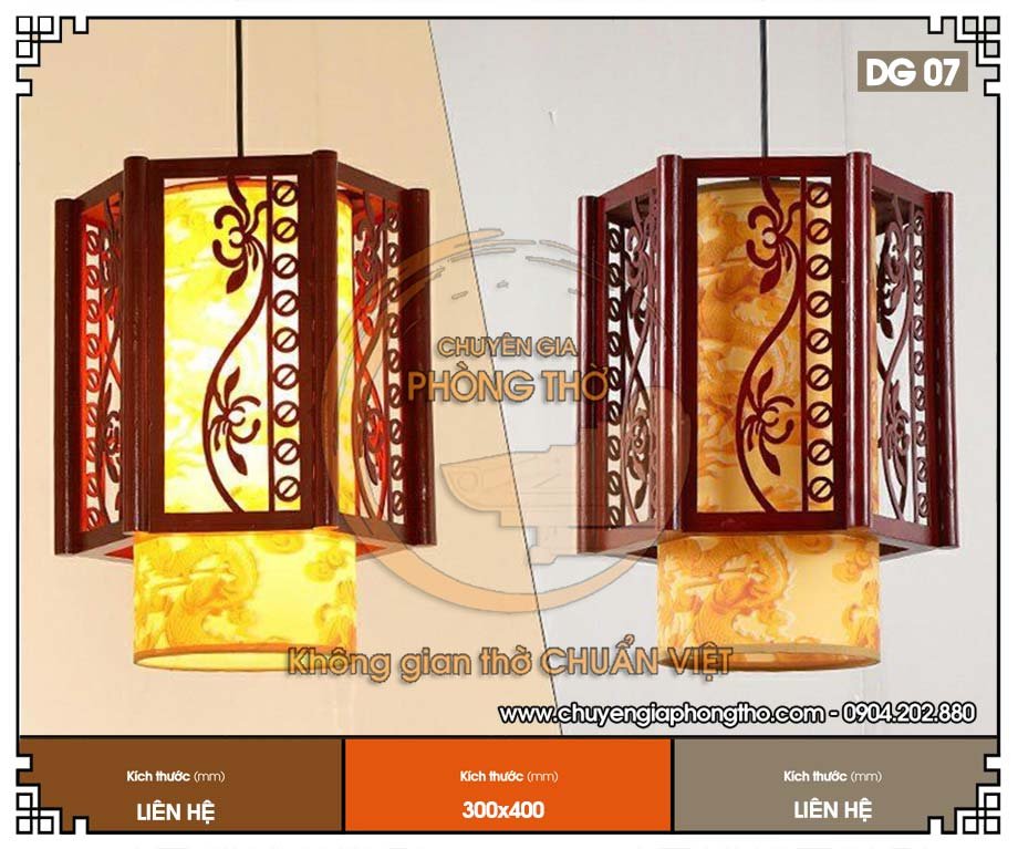 Đèn thả trần phòng thờ DG07 mang nhiều tài lộc