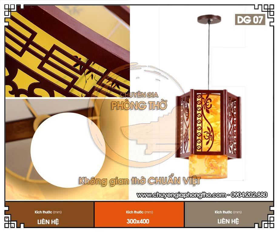 Đèn thả trần phòng thờ DG07 mang nhiều tài lộc