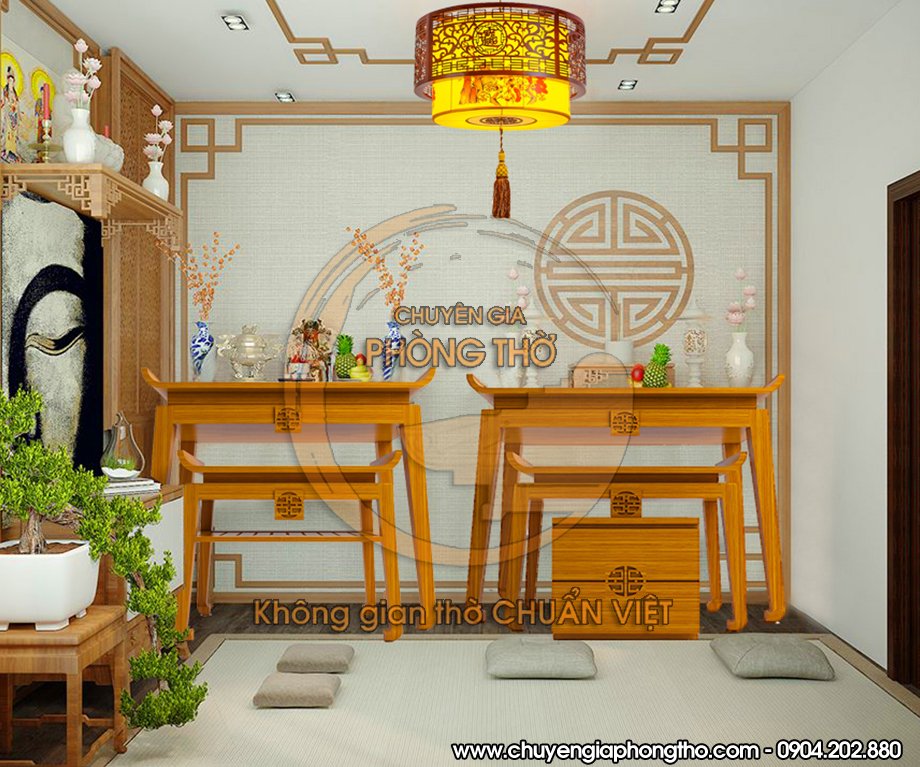 Đèn lồng gỗ DG10 trang trí phòng thờ đẹp