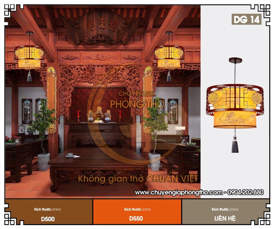 Mẫu đèn lồng cổ điển cho phòng thờ DG14