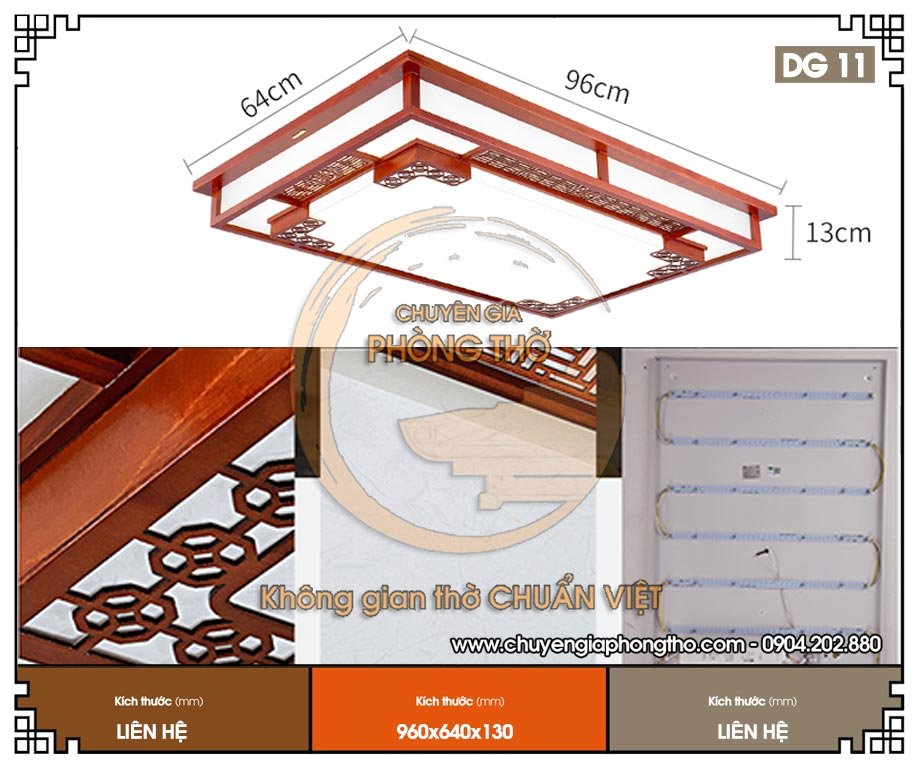 Mẫu đèn ốp trần chữ nhật DG11 hiện đại