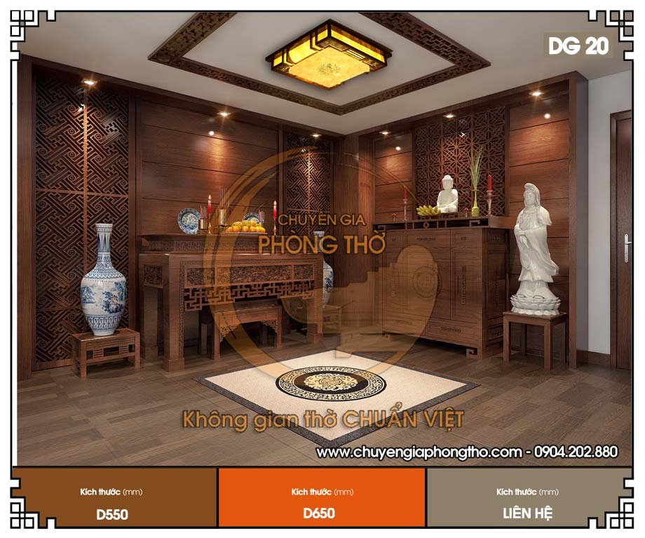 Đèn gỗ ốp trần phòng thờ DG20 mang nhiều tài lộc