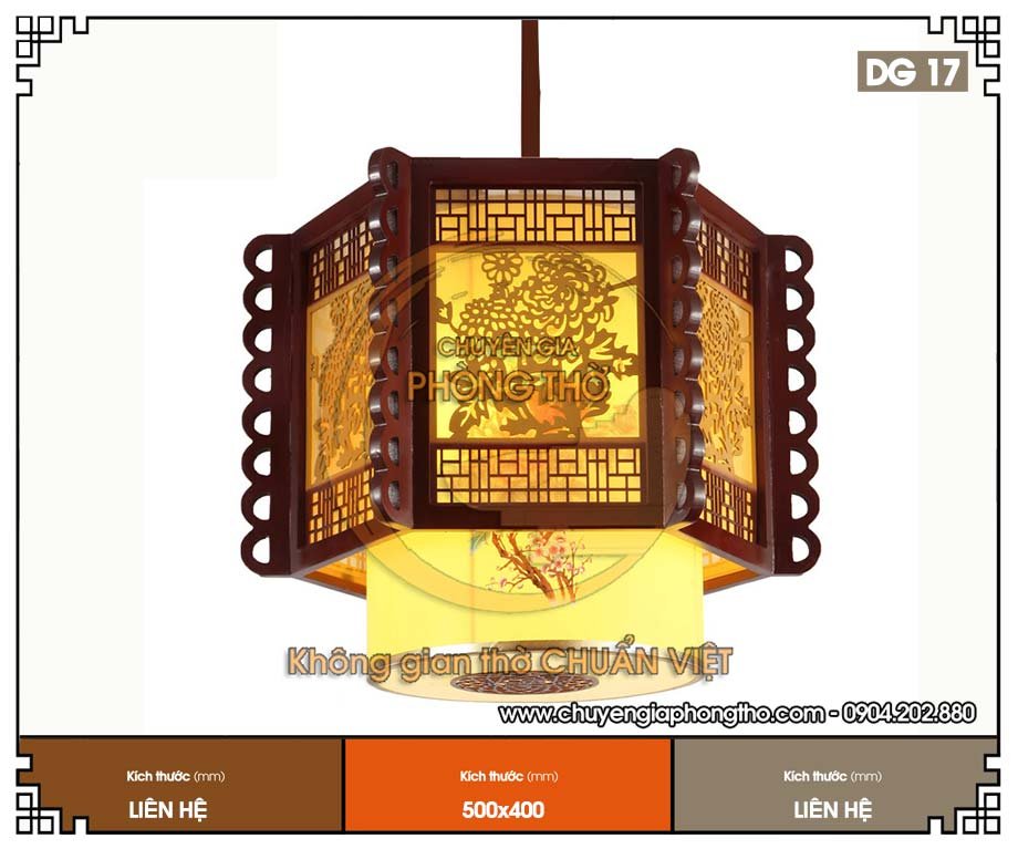 Mẫu đèn thả trần nhà gỗ DG17 sang trọng
