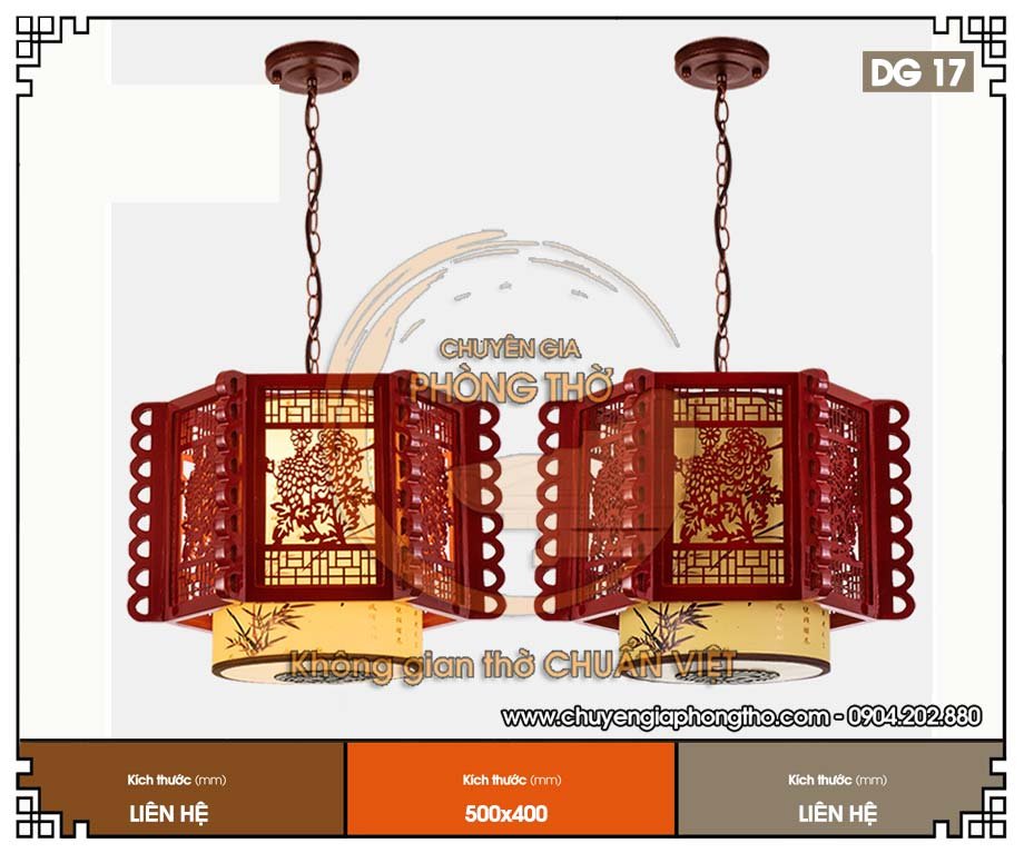 Mẫu đèn thả trần nhà gỗ DG17 sang trọng