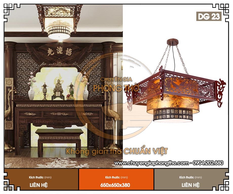 Mẫu đèn trang trí nhà thờ họ DG23 đẹp sang trọng