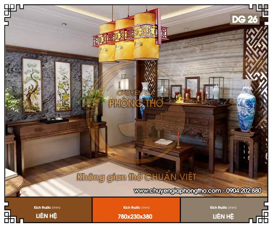 Đèn gỗ thả trần phòng thờ DG26 giá tốt nhất