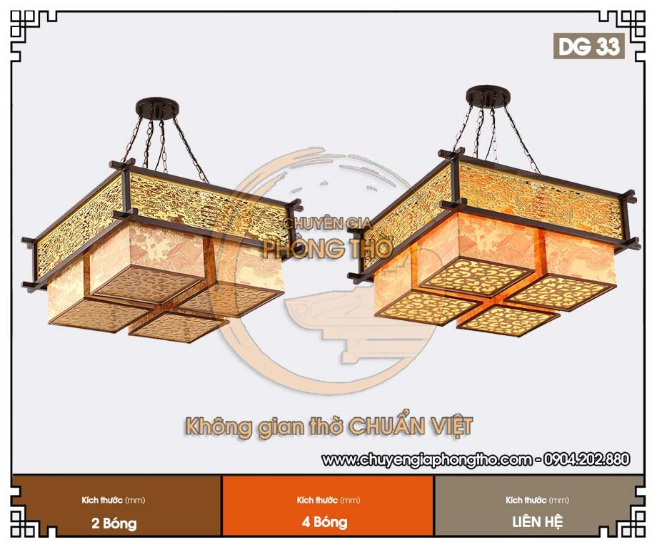 Mẫu đèn phòng thờ cao cấp DG33 sang trọng và đậm chất tâm linh