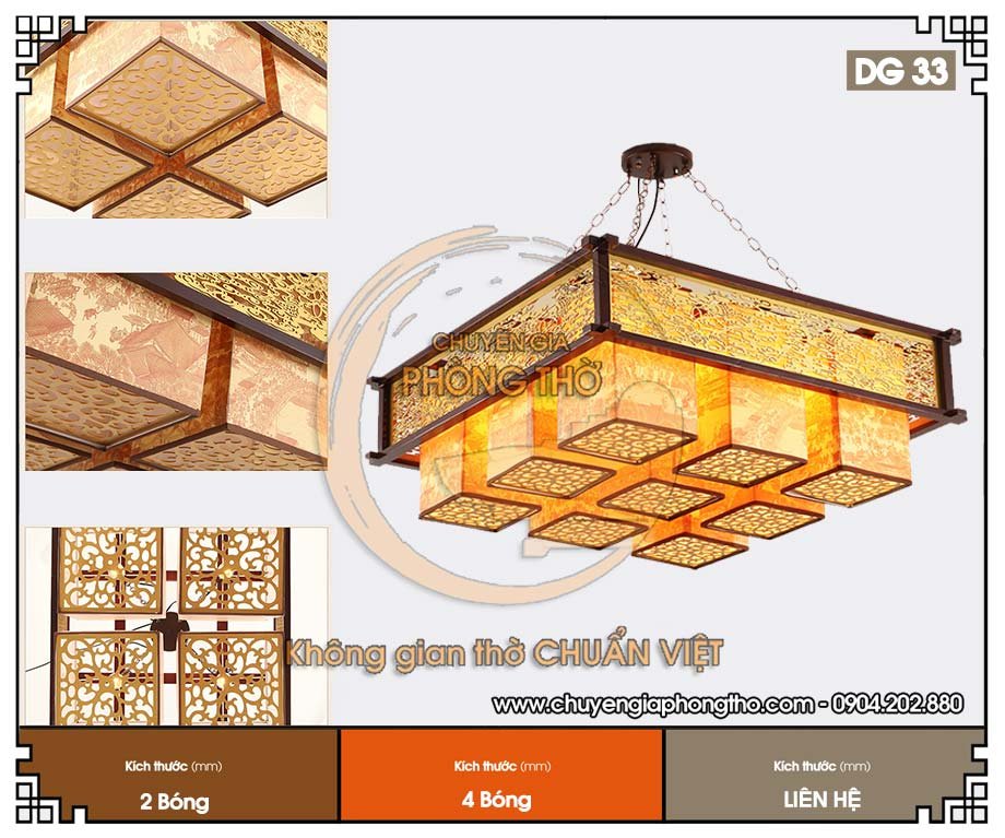 Mẫu đèn phòng thờ cao cấp DG33 sang trọng và đậm chất tâm linh