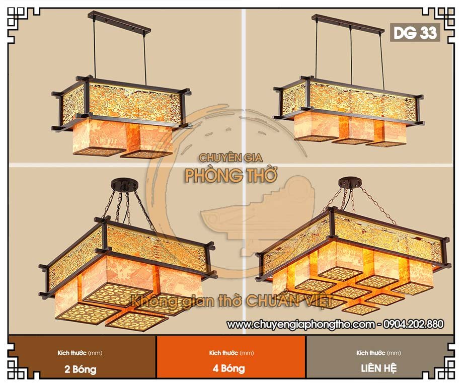 Mẫu đèn phòng thờ cao cấp DG33 sang trọng và đậm chất tâm linh