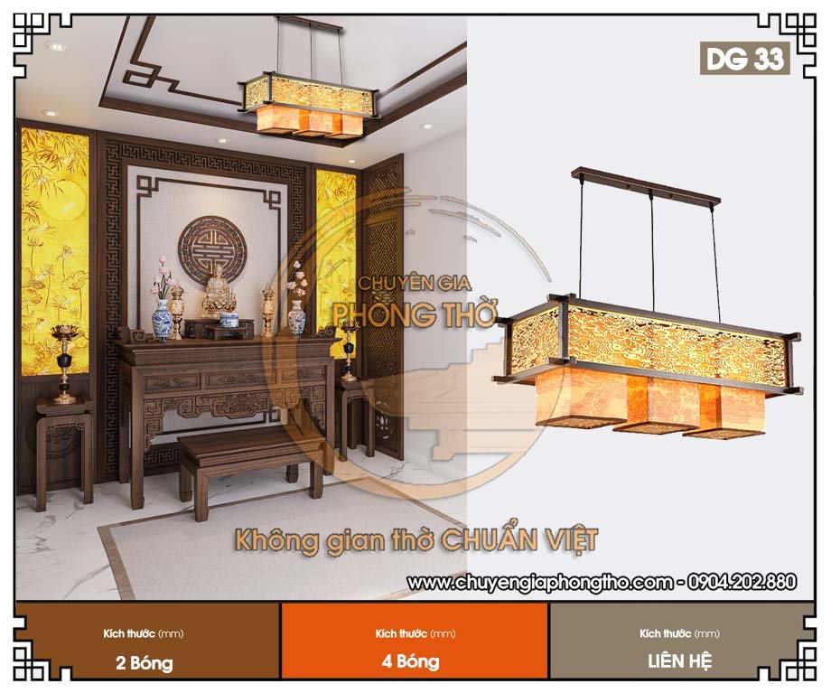Mẫu đèn phòng thờ cao cấp DG33 sang trọng và đậm chất tâm linh