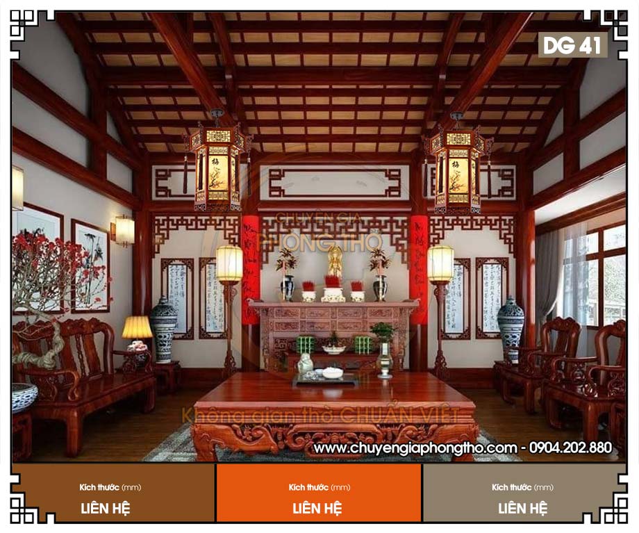 Đèn lồng gỗ phong thủy DG41 trang trí phòng thờ Đèn lồng gỗ phong thủy DG41 trang trí phòng thờ