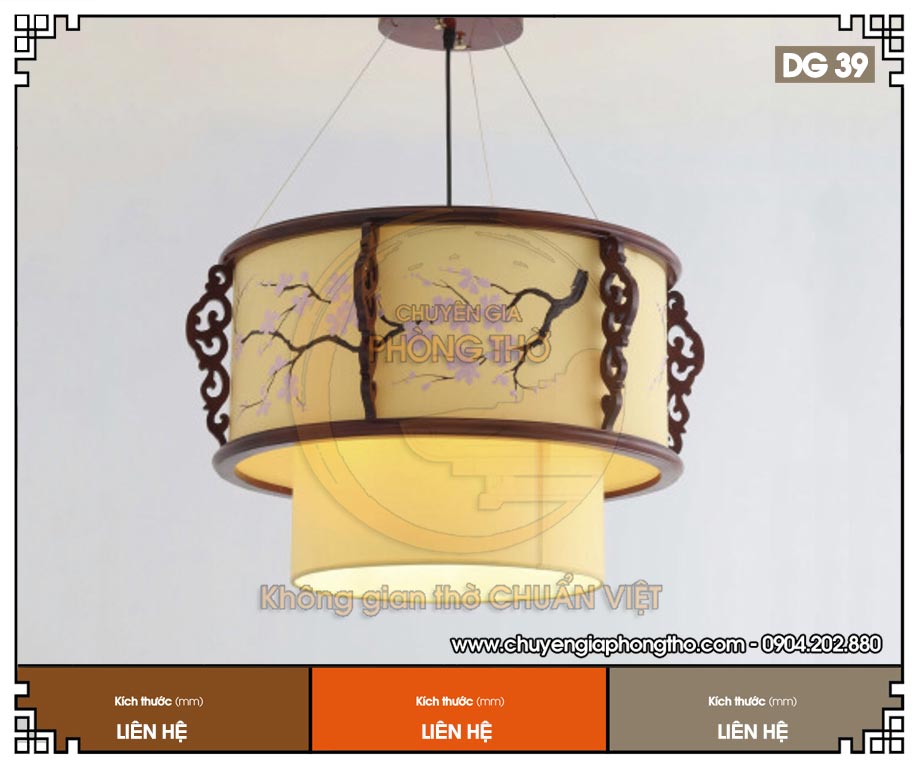 Mẫu đèn thả gỗ trụ tròn DG39 cao cấp cho phòng thờ Việt Mẫu đèn thả gỗ trụ tròn DG39 cao cấp cho phòng thờ Việt