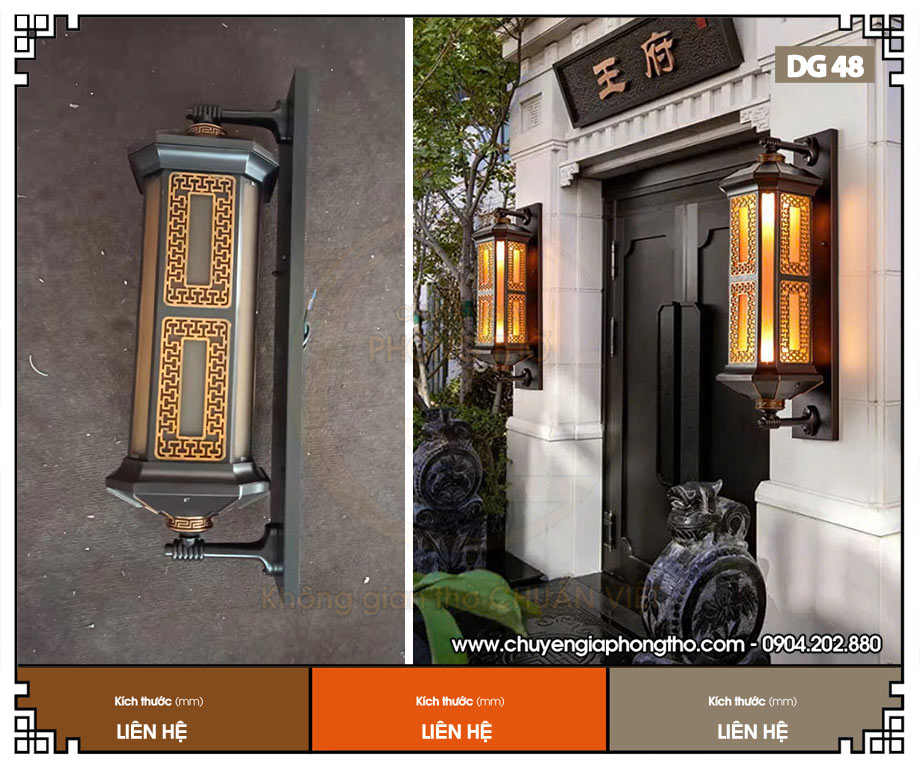 Mẫu đèn trang trí cột cổng DG48 sang trọng, hiện đại
