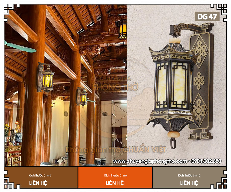Đèn cổng nhà gỗ DG47 sang trọng, chống nước