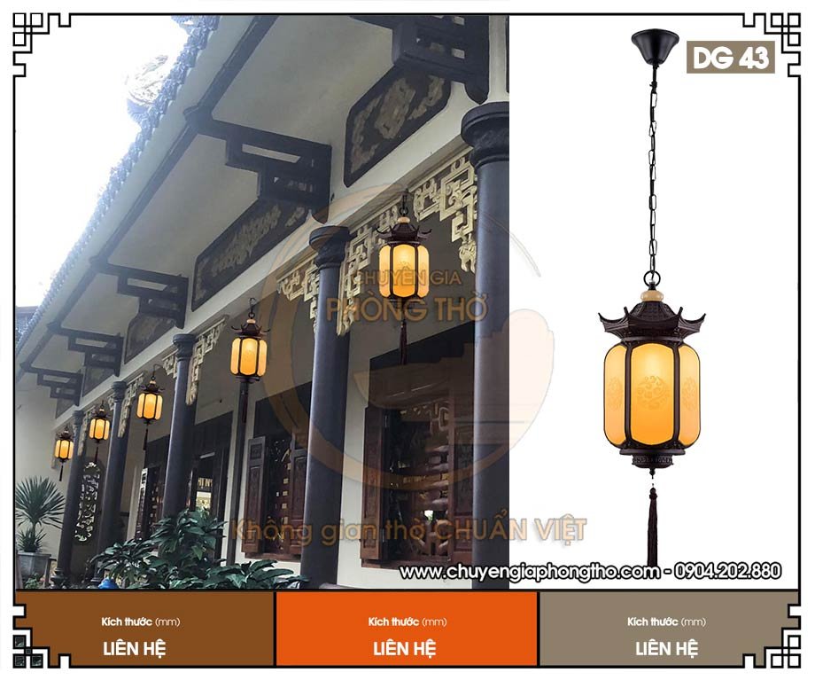 Mẫu đèn treo trần hiên nhà thờ họ DG43