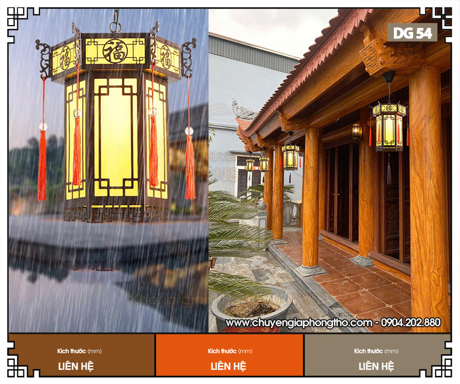 Đèn gỗ phòng thờ chữ Phúc DG54 mang tài lộc, bình an cho gia chủ