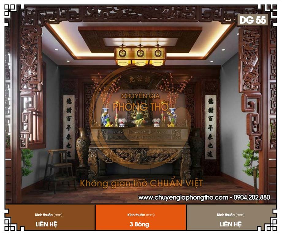 Đèn phòng thờ treo trần DG57 đẹp, bền, giá tốt nhất