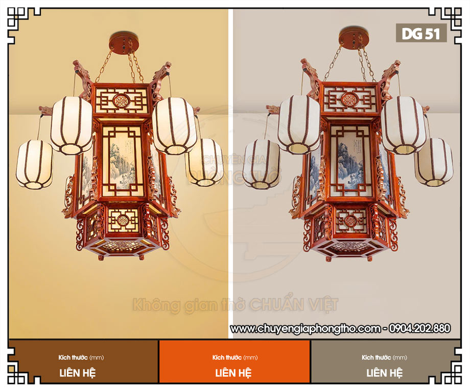 Đèn lồng gỗ thả trần DG51 đẹp, giá tốt, chất lượng