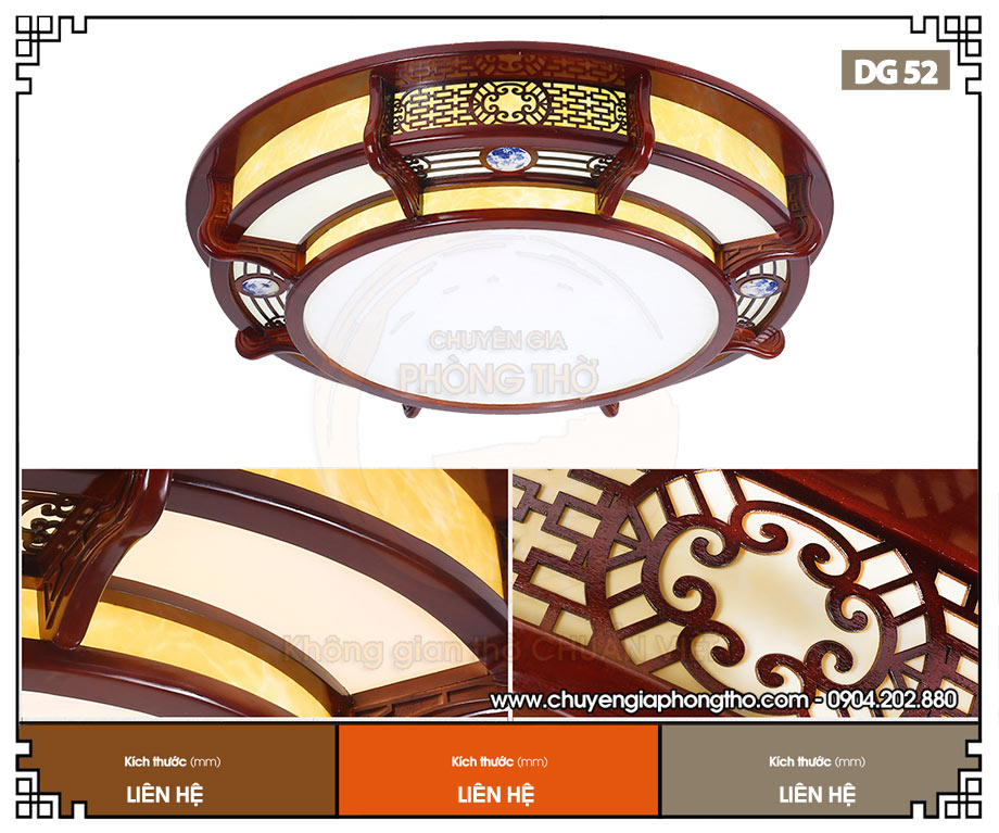 Đèn ốp trần phòng thờ hình tròn DG52