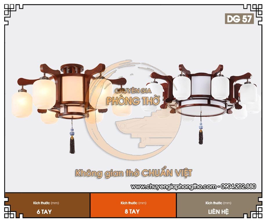 Đèn phòng thờ treo trần DG57 đẹp, bền, giá tốt nhất