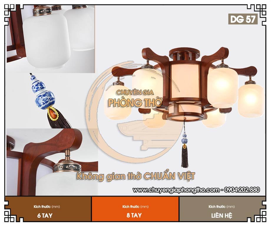 Đèn phòng thờ treo trần DG57 đẹp, bền, giá tốt nhất