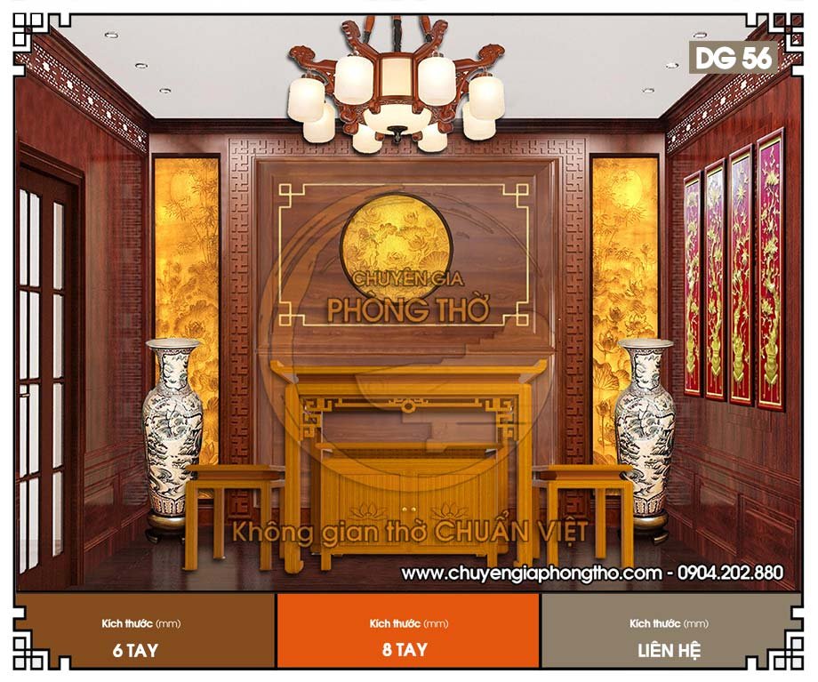 Mẫu đèn gỗ decor phòng thờ DG56 trang nhã, sang trọng, dễ phối