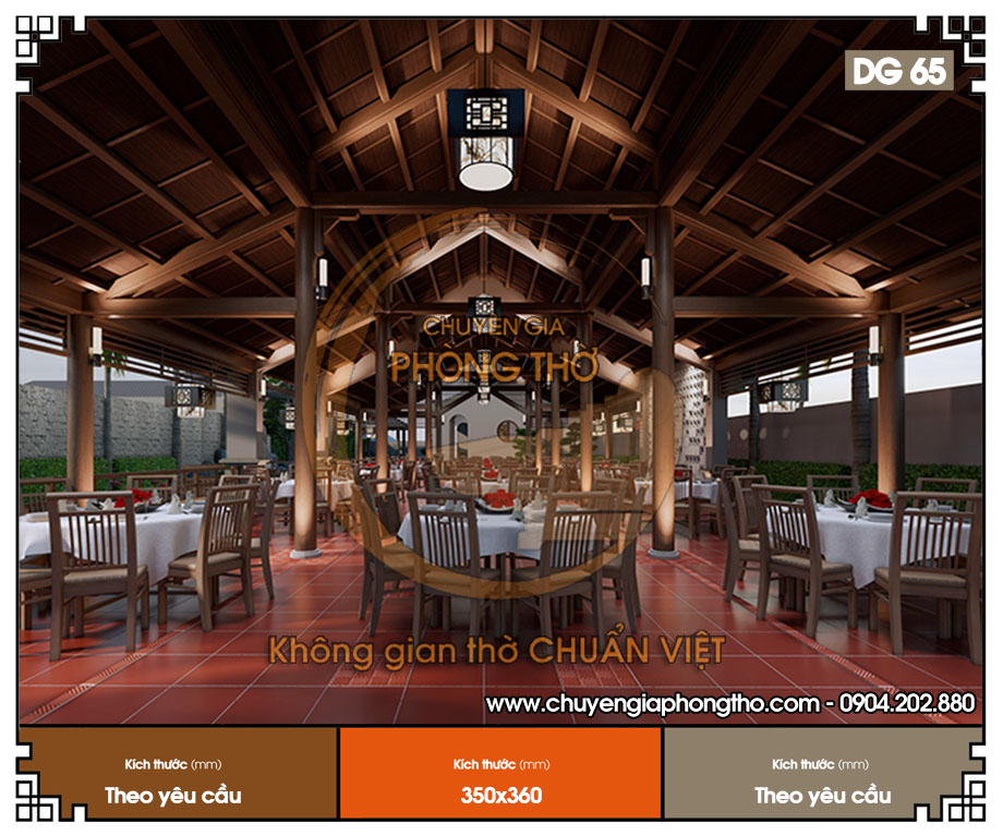 Đèn gỗ thả trần hình vuông DG65 cho phòng thờ