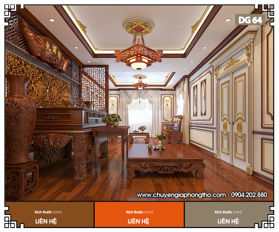Đèn gỗ treo nhà thờ họ DG64 mang nhiều tài lộc
