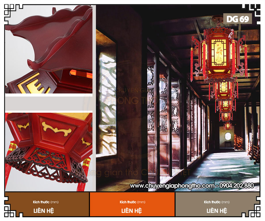 Đèn lồng treo mái hiên DG69 cho phòng thờ