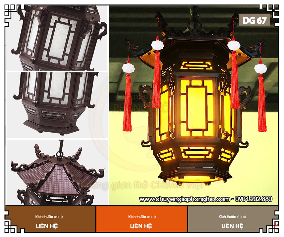 Đèn treo hiên nhà gỗ DG67 đẹp, sang trọng và hiện đại
