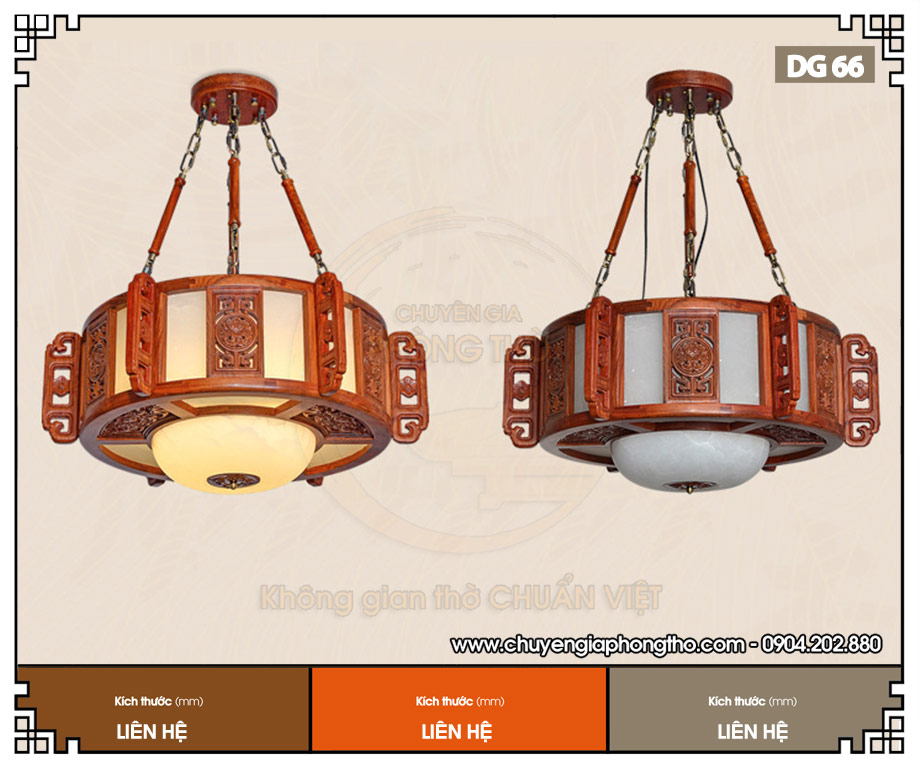 Mẫu đèn treo trần nhà gỗ DG66 cao cấp
