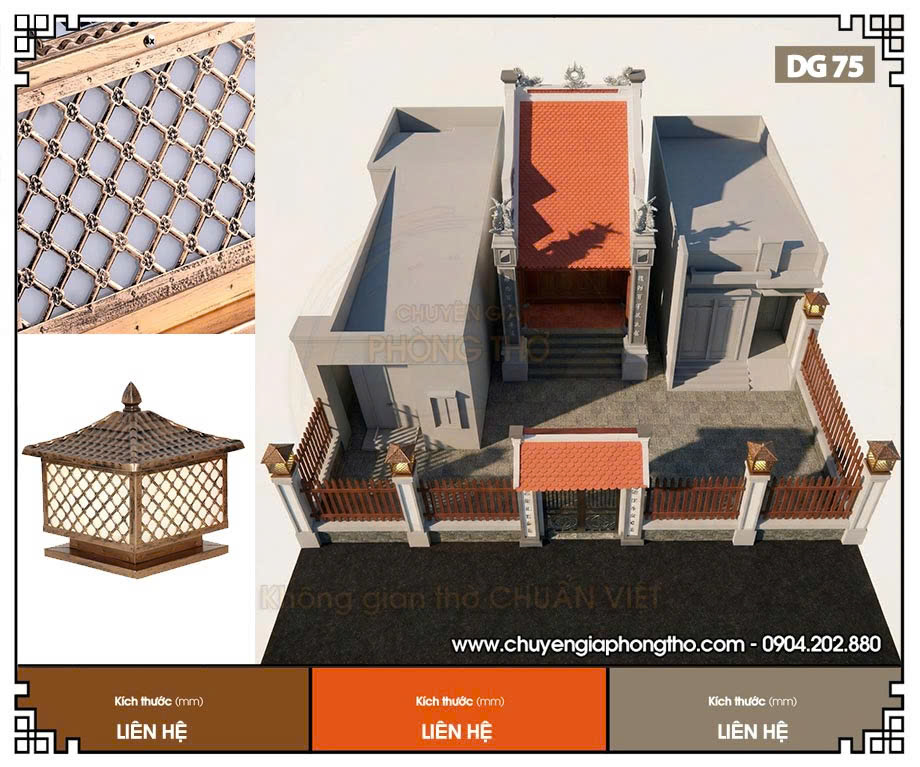 Đèn trụ cổng rào nhà gỗ DG75 ngoài trời chống nước