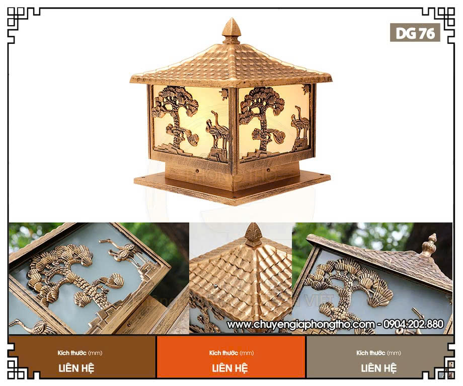 Đèn trụ cổng tùng hạc diên niên DG76