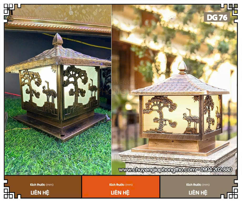 Đèn trụ cổng tùng hạc diên niên DG76