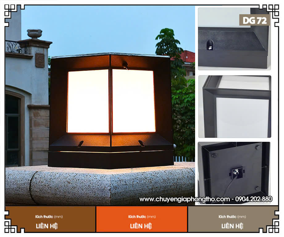 Mẫu đèn cổng rào nhà thờ họ DG72 hiện đại nhất