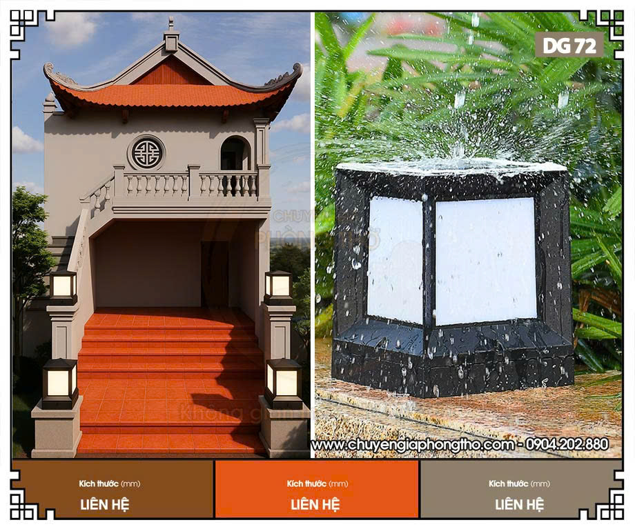 Mẫu đèn cổng rào nhà thờ họ DG72 hiện đại nhất