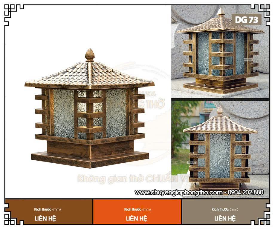 Mẫu đèn trụ cổng mái Nhật DG73 sang trọng