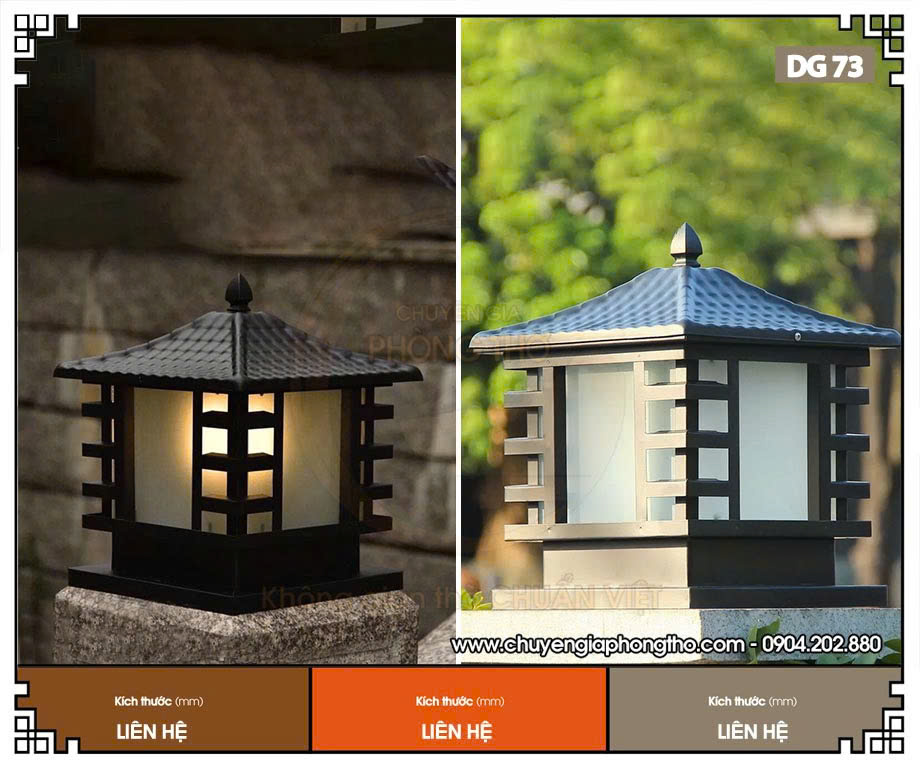 Mẫu đèn trụ cổng mái Nhật DG73 sang trọng