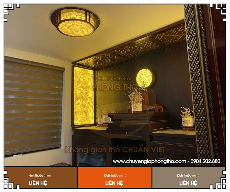 Đèn ốp trần Mandala hình tròn đẹp cho phòng thờ