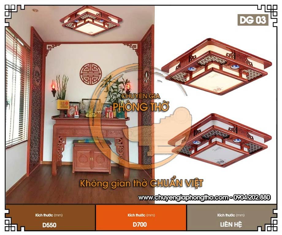 Đèn ốp trần phòng thờ DG03 hợp phong thủy