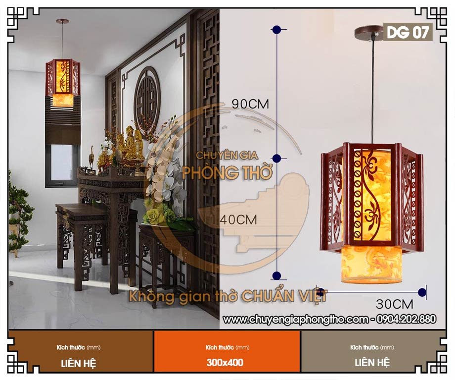 Đèn thả trần phòng thờ DG07 mang nhiều tài lộc