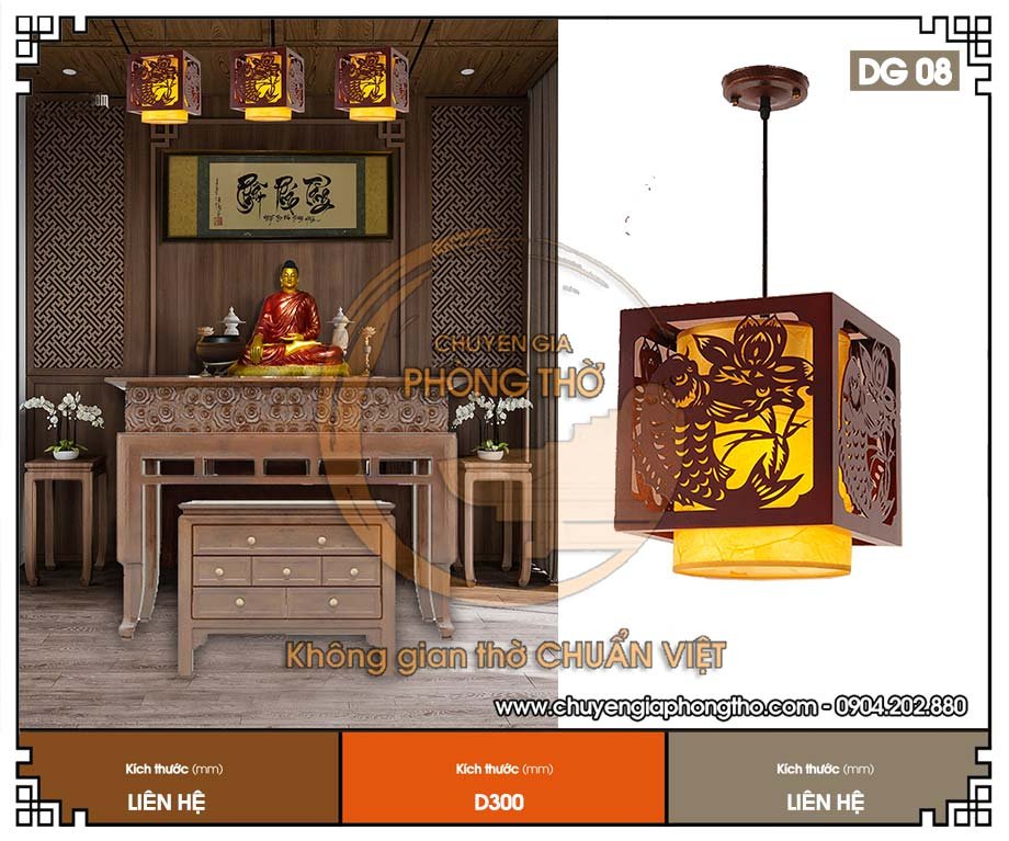 Mẫu đèn thả trang trí phòng thờ DG08