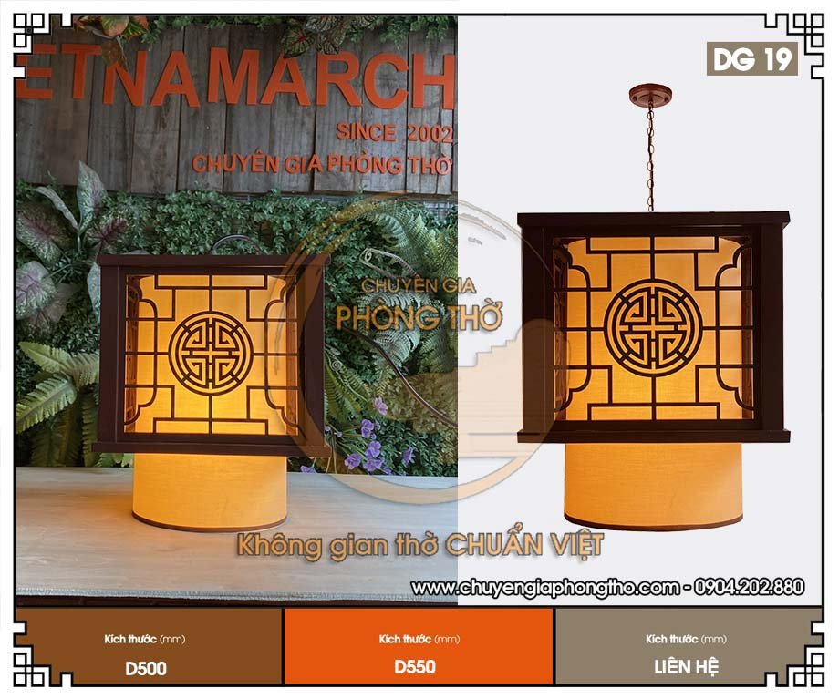 Đèn thả trần chữ Thọ DG19 cho không gian phòng thờ