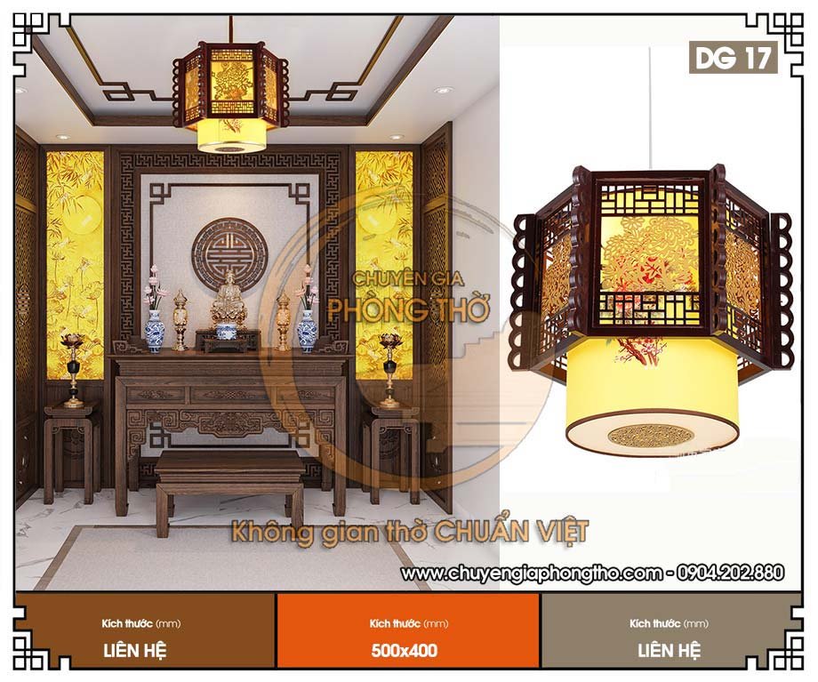 Mẫu đèn thả trần nhà gỗ DG17 sang trọng