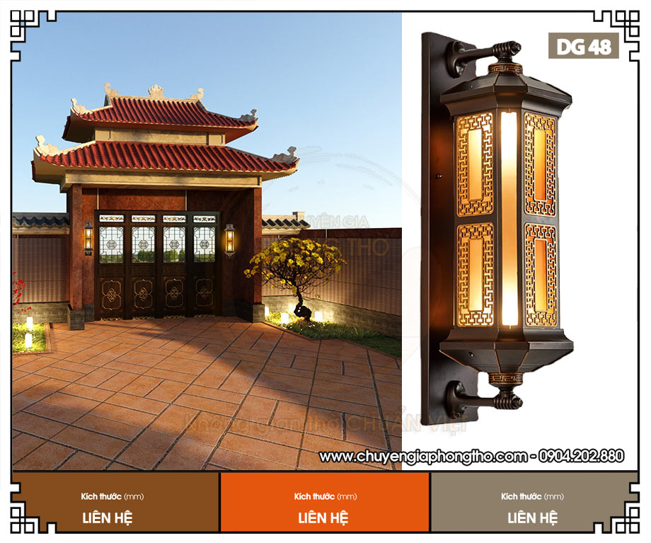 Mẫu đèn trang trí cột cổng DG48 sang trọng, hiện đại
